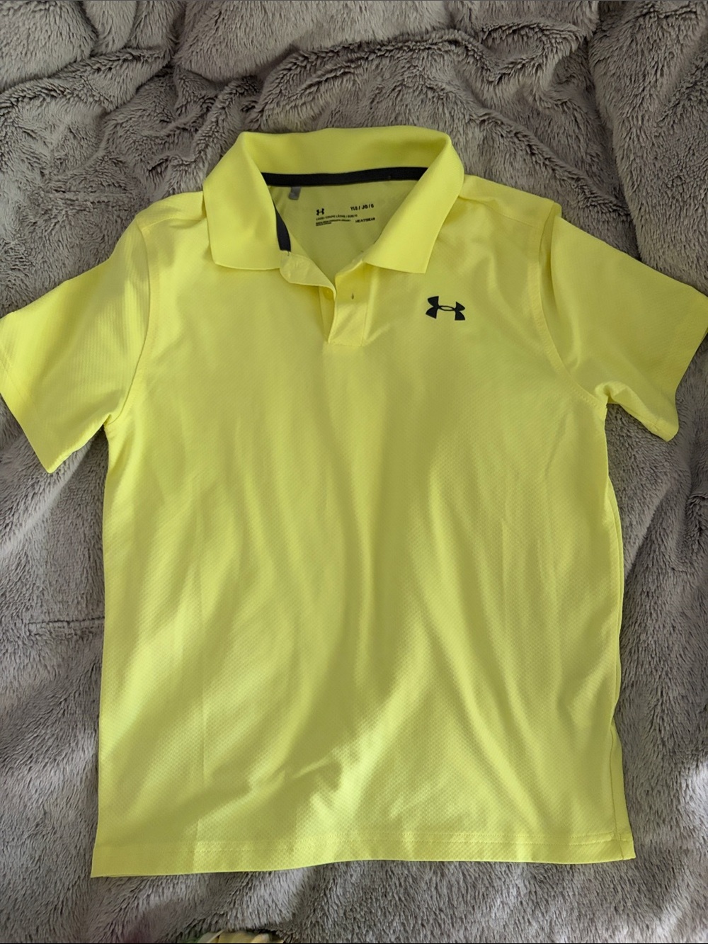 Under Armour Men’s Neon Yellow Polo with Black Logo